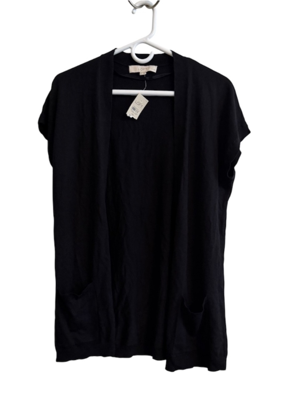 LOFT Short Sleeve Open Front Cardigan with Pockets - with tags and imperfections